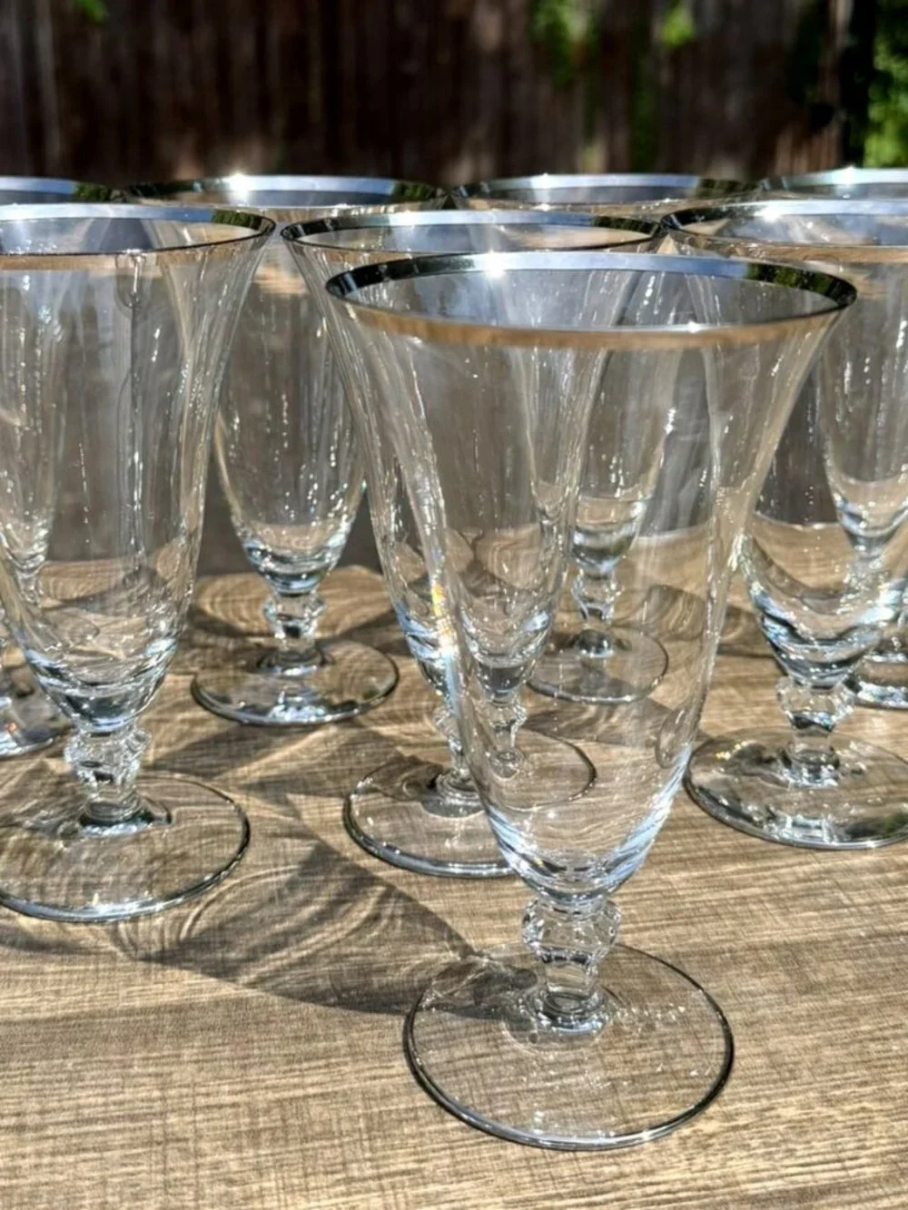 MCM Thick Platinum Rim Vintage 6 5/8
